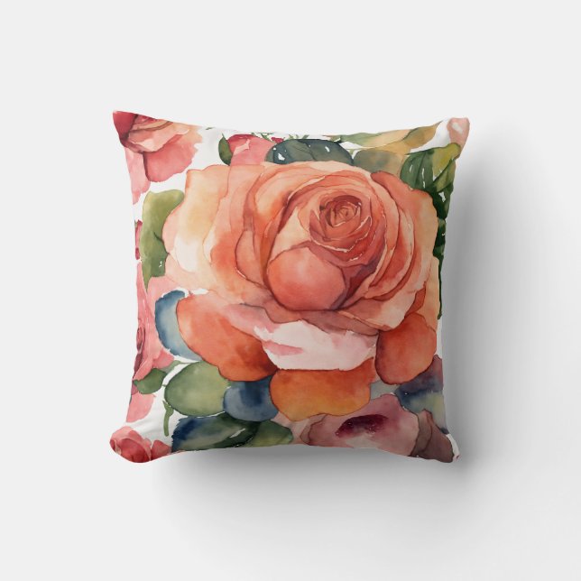 Elegante Rose Kissen (Vorderseite)