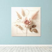 Elegante Rose Leinwanddruck (Insitu (Holzboden))