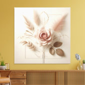 Elegante Rose Leinwanddruck (Insitu (Wohnzimmer))