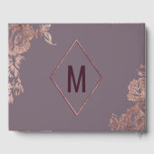 Elegante Rose Lila Mauve-Hochzeit Gästebuch (Rückseite)