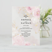 Elegante Rose & Lily Floral Wedding Einladung (Stehend Vorderseite)