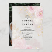 Elegante Rose & Lily Floral Wedding Einladung (Vorne/Hinten)