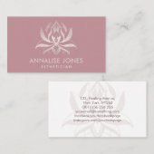 Elegante Rose Lotus Blume Visitenkarte (Vorne/Hinten)