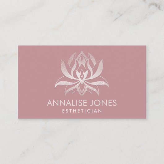 Elegante Rose Lotus Blume Visitenkarte (Vorderseite)