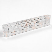 Elegante Rose Marmortextur Namensplakette