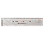 Elegante Rose Marmortextur Namensplakette (Vorderseite)