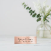 Elegante Rose Mini Visitenkarte (Stehend Vorderseite)