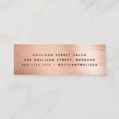 Elegante Rose Mini Visitenkarte (Rückseite)