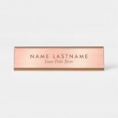 Elegante Rose Minimalistisch Delikate Moderne Mode Schreibtischnamensplakette (Vorderseite )