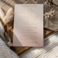 Elegante Rose Minimalistische Hochzeit Einladung