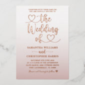 Elegante Rose Minimalistische Hochzeit Einladung (Vorderseite)