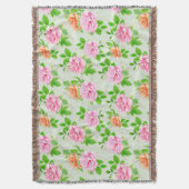 Elegante Rose mit Blätter Muster-23670 Decke (Vorderseite Vertikal)