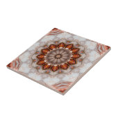 Elegante Rose mit Blumenfeder Gold Geometrische Fo Fliese (Seite)