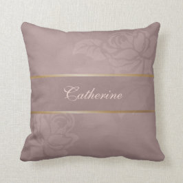 Elegante Rose mit Blütengold Kissen