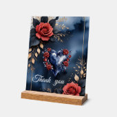 Elegante Rose mit goldenem Blattwerk Acrylschild (Winkel)