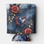 Elegante Rose mit goldenem Blattwerk Dosenkühler (Rückseite)