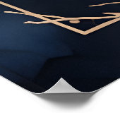 Elegante Rose mit goldenem Blattwerk Poster (Ecke)