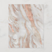 Elegante Rose mit goldfarbenem Marmor Brautdusche Flyer (Hinten)