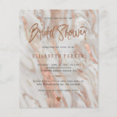 Elegante Rose mit goldfarbenem Marmor Brautdusche Flyer (Vorne)