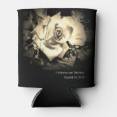 Elegante Rose Mit Monogramm Dosenkühler (Vorderseite)