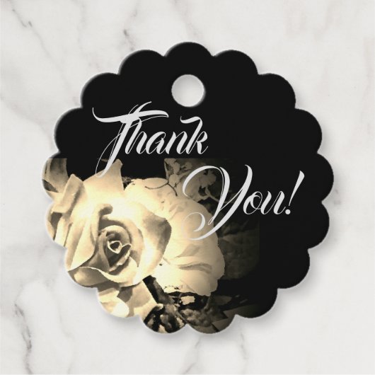 Elegante Rose Mit Monogramm Geschenkanhänger (Vorderseite)