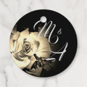 Elegante Rose Mit Monogramm Geschenkanhänger (Rückseite)