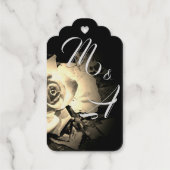 Elegante Rose Mit Monogramm Geschenkanhänger (Rückseite)