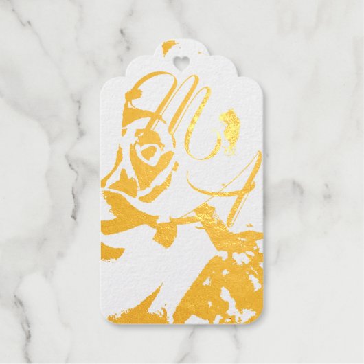 Elegante Rose Mit Monogramm Geschenkanhänger (Vorderseite)