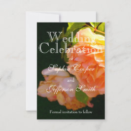 Elegante Rose mit orangefarbenen Pfirsichfarben Save The Date