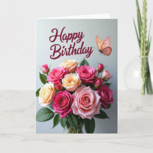 Elegante Rose mit Punkten Karte