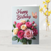 Elegante Rose mit Punkten Karte (Gelbe Blume)