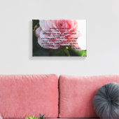 Elegante Rose mit Romantischer Verse Leinwanddruck (Insitu (Wohnzimmer))