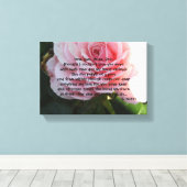 Elegante Rose mit Romantischer Verse Leinwanddruck (Insitu (Holzboden))