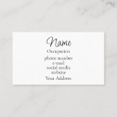 Elegante Rose mit rosa, blühenden Wasserfarben Visitenkarte (Rückseite)