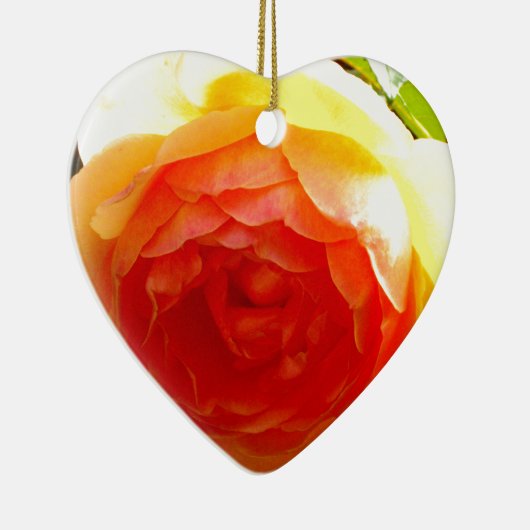 Elegante Rose mit roten Aprikosen/Marillen Keramikornament (Rechts)