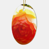 Elegante Rose mit roten Aprikosen/Marillen Keramikornament (Links)