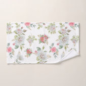 Elegante Rose mit vergoldeten Blätter Badhandtuch Set (Handtuch)