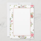 Elegante Rose mit vergoldeten Blätter | Monogramm Mitteilungskarte (Rückseite)