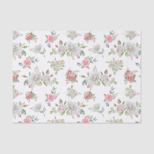 Elegante Rose mit vergoldeten Blätter Seidenpapier (Vorderseite)