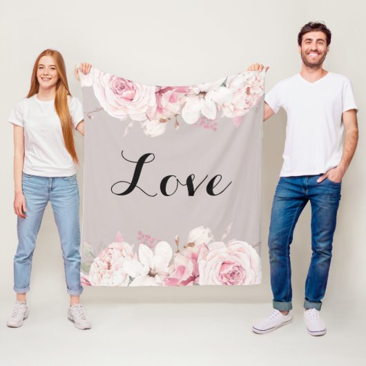 Elegante Rose Mittelfläschchen Fleecedecke (Beispiel)