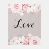 Elegante Rose Mittelfläschchen Fleecedecke (Vorderseite)