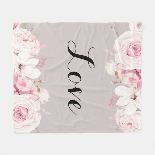 Elegante Rose Mittelfläschchen Fleecedecke (Vorderseite (Horizontal))