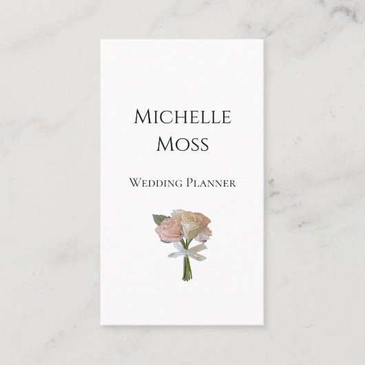 Elegante Rose Moderner Blumenplaner Visitenkarte (Vorderseite)