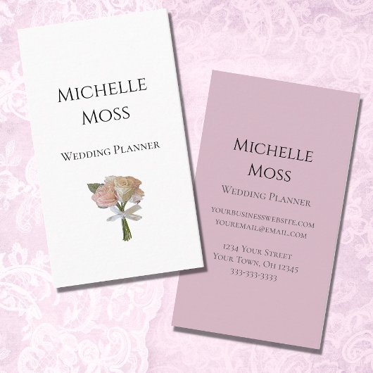Elegante Rose Moderner Blumenplaner Visitenkarte