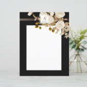 Elegante Rose Monogram Black (Stehend Vorderseite)