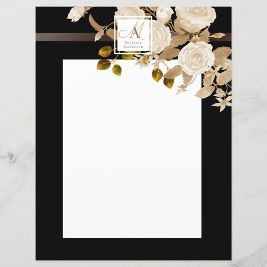Elegante Rose Monogram Black (Vorderseite)