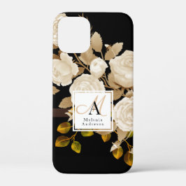 Elegante Rose Monogram Black Case-Mate iPhone Hülle
