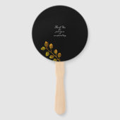 Elegante Rose Monogram Black Fächer (Rückseite)