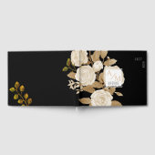 Elegante Rose Monogram Black Gästebuch (Voll)