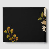 Elegante Rose Monogram Black Gästebuch (Rückseite)